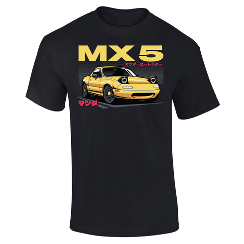 JDM T-Shirt Japanese Modified Automotive Street Drift Drag Race Car MX5 Yellow 18